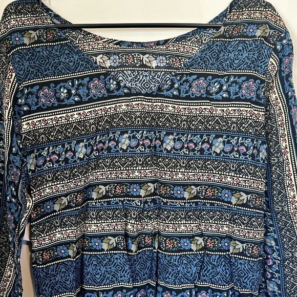 NWT Bongo Juniors Woven Pleated Printed Top - Size: Medium - Picture 6 of 7
